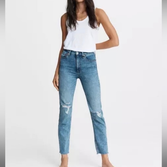 Rag & Bone Nina High-Rise Ankle Cigarette Jeans Color Bloomfield - Picture 6 of 6